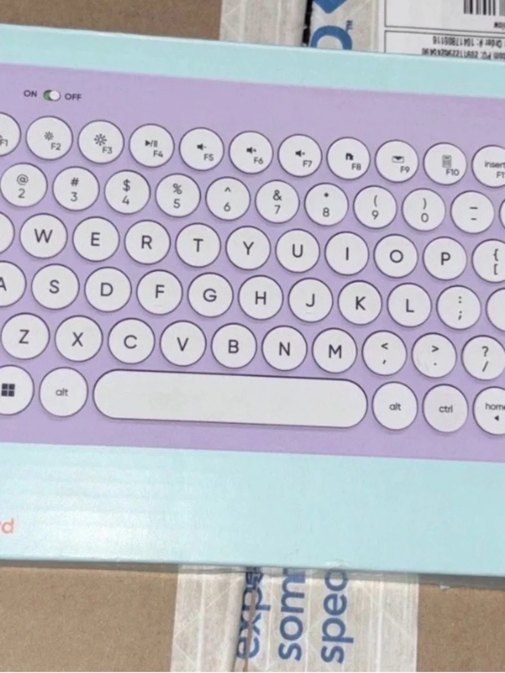 Round-Key Wireless Keyboard in Lavender & Mint